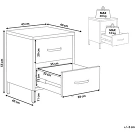 Beliani Nachtschrank Malavi 43 x 55 x 43 cm Grün