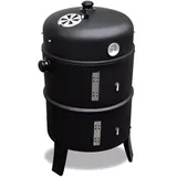 ITA Räuchergrill 3in1 Multifunktional - Grillen, Räuchern, Garen - Modularer Holzkohlegrill Smoker mit Thermometer & regulierbarem Luftabzug am Deckel - Grilltonne Räucherofen