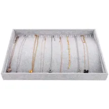 luxuskollektion Schmucktablett 20 Haken Ring Organizer J-20 Haken mit deckel-grau