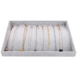luxuskollektion Schmucktablett 20 Haken Ring Organizer J-20 Haken mit deckel-grau