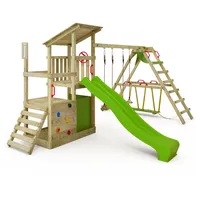 FATMOOSE Spielturm FruityForest mit SurfSwing und Rutsche Apfelgrün