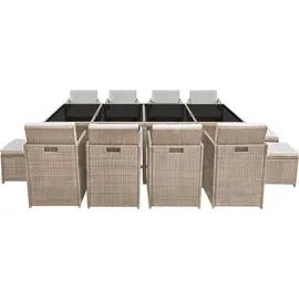 vidaXL Garten-Essgruppe 13-tlg. beige