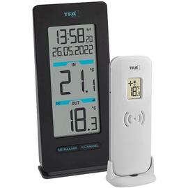 TFA Dostmann Buddy Funk-Thermometer digital Schwarz,