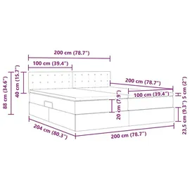 vidaXL Aufbewahrungsbett 200 x 200 cm Dunkelgrau