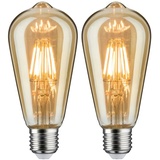 Paulmann Filament LED Birne E27 6.5W/825 gold, 2er-Pack (050.66)