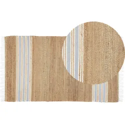 Teppich MIRZA Hellblau 80 x 150 cm Jute