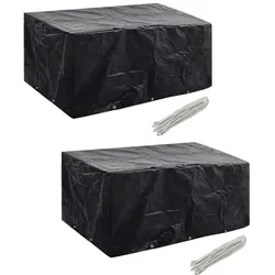 vidaXL Gartenmöbel-Abdeckungen 2 Stk. 6 Personen Poly Rattan 10 Ösen