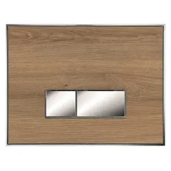 Neuesbad Betätigungsplatte mit eckigen Tasten, MDF, Farbe: Eiche natur, Tasten: chrom glanz NB115788115-E-Eiche