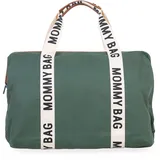 Childhome Mommy Bag, Wickeltasche Kliniktasche, Reisetasche, großes Fassungsvermögen, Wickelauflage, verstellbarer Schultergurt, unterteilt, Isoliertasche, Durchgang für Koffer, Grün, Signature