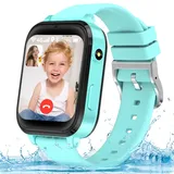 clleylise Kinder Smartwatch, Smartwatch Kinder mit GPS und Telefon, Armbanduhr Kinder Junge, Smart Watch Kinder, Kinderuhr mit Voice Chat (Blau-4G)