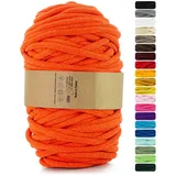 Netuno 1x Makramee Garn Orange 9 mm 50 m Makramee Kordel Baumwolle mit Polyesterkern Baumwollkordel Schnur Bastelgarn farbig für Dekoration Wandbehang Blumenampel Cotton Cord Macrame