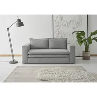 2-Sitzer HOME AFFAIRE "PIAGGE", grau (hellgrau), B:180cm H:83cm T:91cm, Sofas, Hochwertiger Cord mit weicher Velours-Struktur