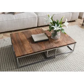 MASSIVMOEBEL24.DE Couchtisch 2er-Set Sheesham braun geölt LOUNGE collection #01