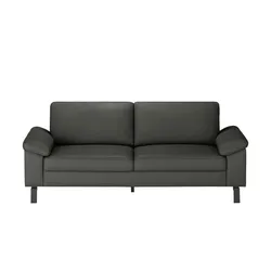 Max Schelling Ledersofa aus Echtleder Maximum , grau , Maße (cm): B: 184 H: 86 T: 97.0
