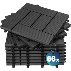 Casaria WPC Fliesen 66x Mosaik Anthrazit