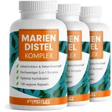 Mariendistel Kapseln hochdosiert 360x - 5-fach-Komplex mit Mariendistel, Artischocke, Löwenzahn, Desmodium & Cholin - Leberfunktion & Fettstoffwechsel - 200 mg Silymarin pro Tag - Vorrat für 4 Monate