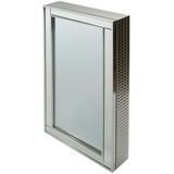 Casa Padrino Luxus Schmuckschrank Silber 40 x 9 x H. 80 cm - Spiegelschrank mit verspiegelter Schiebetür