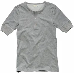 Merz B Schwanen Herren Kurzarmshirt Regular Fit Grau einfarbig - 4(S)