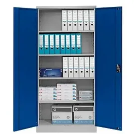 Gürkan Stahlschrank 108850 lichtgrau, enzianblau 92,0 x 42,0 x 195,0 cm, zerlegt