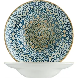6x Bonna Alhambra Gourmet Teller rund 27cm 45cl 6cm tief Blau Porzellan Suppenteller Pasta Speise Geschirr