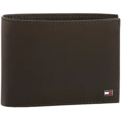Geldbörse TOMMY HILFIGER "ETON CC AND COIN POCKET", braun, Leder, unifarben, gepflegt, Basic, Kleinlederwaren, in schlichter Optik