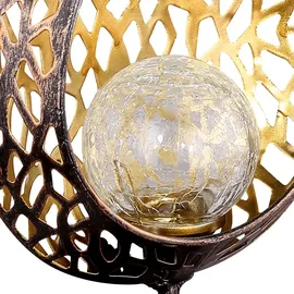 GLOBO LED Solarleuchte, Feuer-Effekt, Tropfen-Optik, Crackle gold