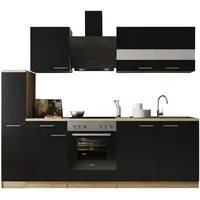 Respekta Küchenzeile Merle 240 cm schwarz