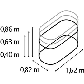 Vitavia Terra Basic 162 x 82 x 86 cm rubinrot
