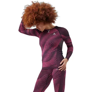 Odlo Damen Blackcomb ECO Funktionsunterwäsche Langarm Shirt, Festival fuchsia - Space dye