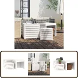 Vidaxl - 3-tlg. Gartenbox-Set Weiß Massivholz Kiefer - Gartenbox - Holz Gartenmöbel - Kiefernholzmöbel - Gartenorganisation - Außendeko