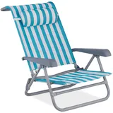 Relaxdays Liegestuhl Klappbar Blau