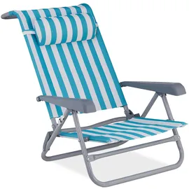 Relaxdays Liegestuhl Klappbar Blau