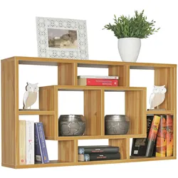 Wandregal `Rur`: Modernes Design, `Rur`, melaminharzbeschichtet. Braun, 85x16x48 cm | Kadima Design