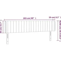 VidaXL LED Kopfteil Schwarz 203x16x78/88 cm Stoff