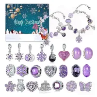 CLTYQ Adventskalender Schmuck Adventskalender 2025 Frauen Teenager Mädchen, Geschenke, Weihnachtskalender Armband Halsketten Charm Mädchen Schmuck lila