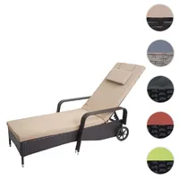 Mendler Carrara Sonnenliege 197 x 71 x 108 cm braun/beige inkl. Rollen