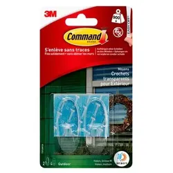 3M Command Outdoor Medium 17091AW - Selbstklebender Haken - durchsichtig (Packun