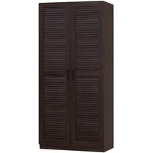 [en.casa] Kleiderschrank Finning 176x80x52 cm 1 Fach Walnuss, dunkel