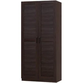 [en.casa] Kleiderschrank Finning 176x80x52 cm 1 Fach Walnuss, dunkel