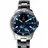 42 mm blau, FKM-Armband mit Edelstahlschnalle silber