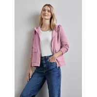 STREET ONE Kapuzensweatjacke, in Struktur-Optik, Gr. 38, pink (sunrise pink) Damen Sweatjacken mit Kapuze