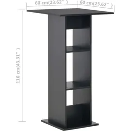 vidaXL Bartisch 60 x 60 x 110 cm Schwarz