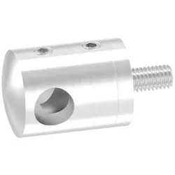 Querstabhalter Ø 22 mm / Anschluss: flach / mit Bohrung: 10,2 mm / V2A - 10,2 mm