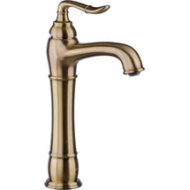 PaulGurkes Nostalgie Armatur Bronze Messing Lang für Aufsatzwaschbecken