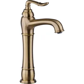 PaulGurkes Nostalgie Armatur Bronze Messing Lang für Aufsatzwaschbecken