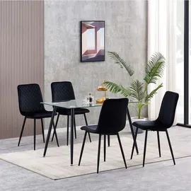 mcc direct Esszimmerstuhl Lexi Samt schwarz 4er Set