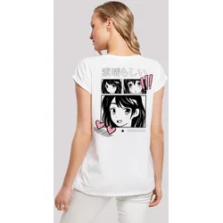 T-Shirt F4NT4STIC "Manga Anime Japan Grafik", Damen, Gr. 5XL, weiß, Obermaterial: 100% Baumwolle, casual, regular fit, Rundhals, Kurzarm ohne Bündchen, Shirts, Print