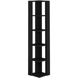 Eckregal DECORTIE "Nati Eckregal", schwarz, B:34cm H:161cm T:34cm, Spanplatte, Regale, Leichte Montage, Lagerung, Platzsparend