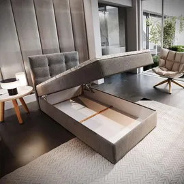 masseno Boxbett mit Bettkasten ¦ beige ¦ Maße cm B: 100 H: 98