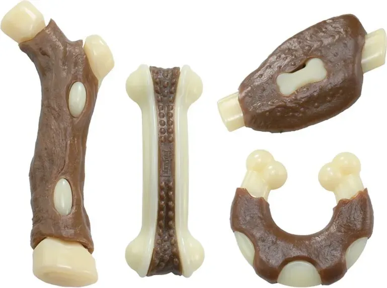 Blinkit Hunde Kauspielzeug 4er Set mit Fleischgeschmack, Zahnpflege Spielzeug gegen Langeweile